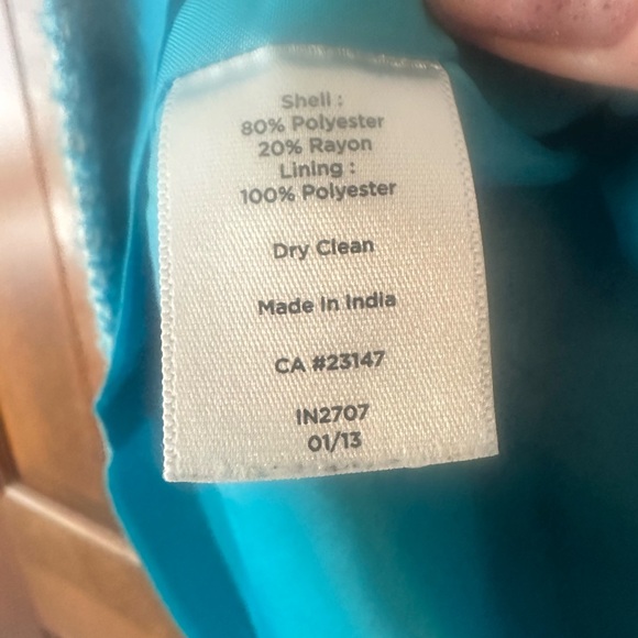 Talbots Petites Blue Tweed Sheath Dress - Size 4P - Textured Sleeveless Shift - Picture 6 of 10